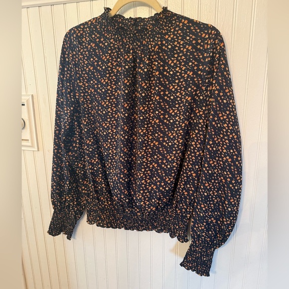 THML Navy and Orange Blouse - Picture 1 of 6